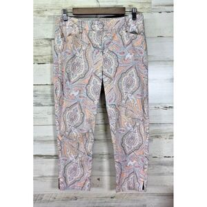 Tribal Pants‎ Pull-On Flatten It Ankle Pants Light Pink Floral Size 10
